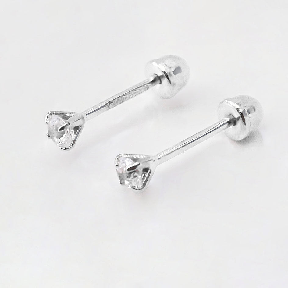 Amor Eterno - Broqueles Diamante Natural 0.06cts Oro 14k / Blanco