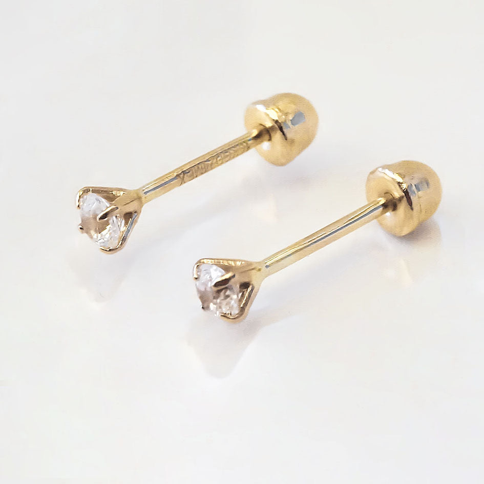 Amor Eterno - Broqueles Diamante Natural 0.06cts Oro 14k / Amarillo