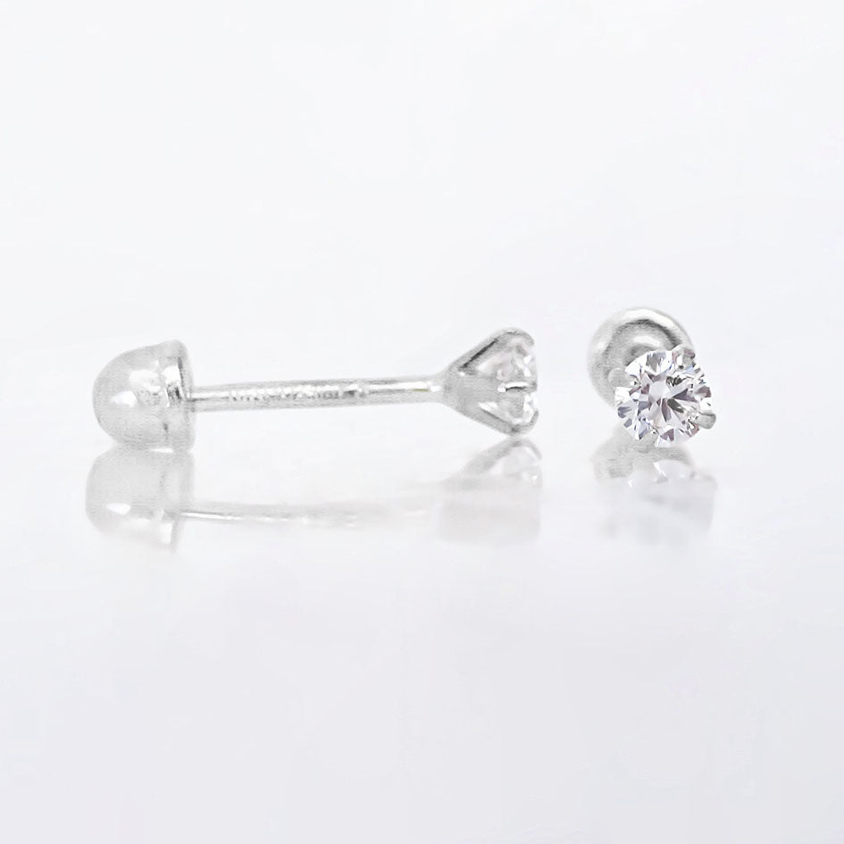 Amor Eterno - Broqueles Diamante Natural 0.06cts Oro 14k / Blanco