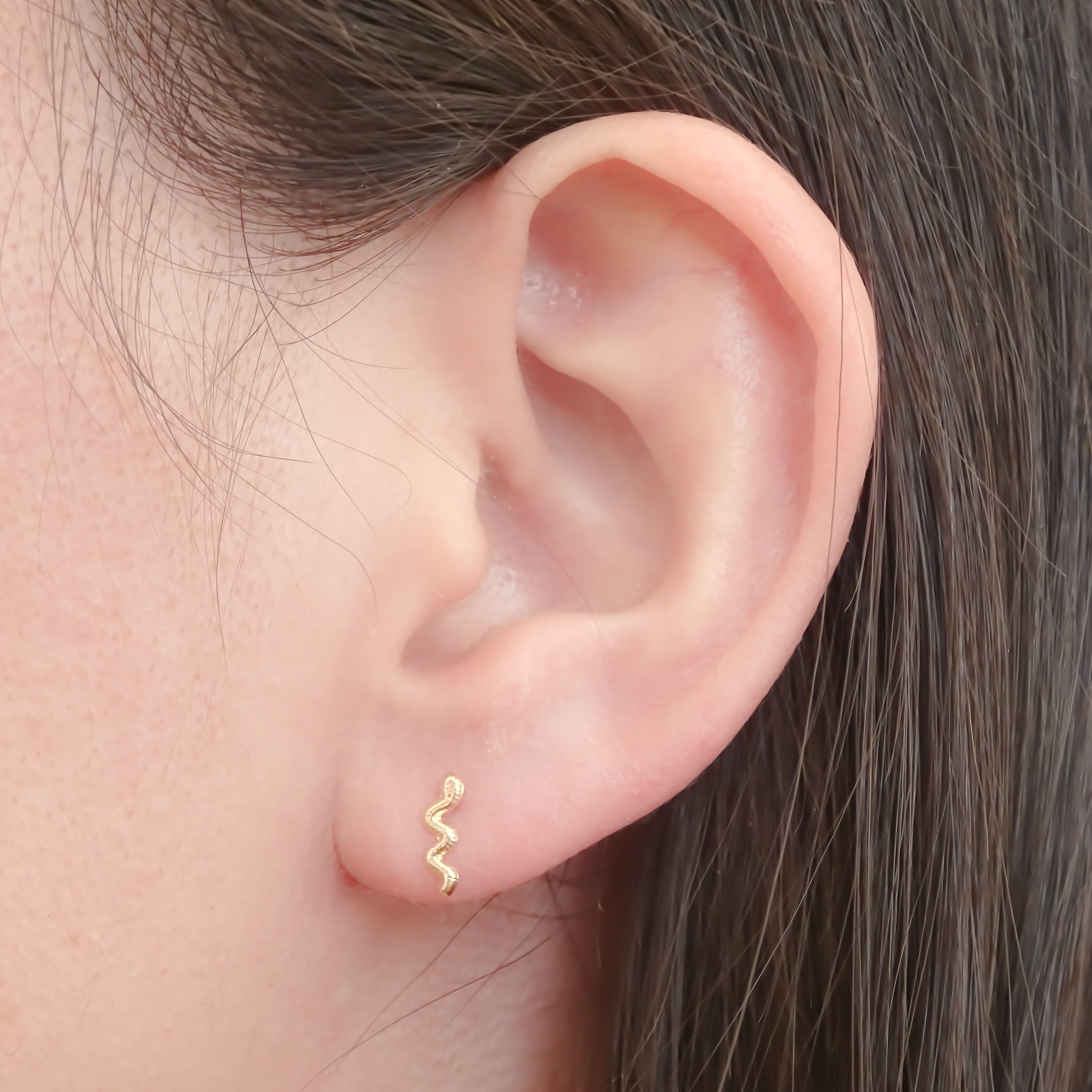 Amor Eterno - Broqueles Serpiente Vibora / Aretes / Lisa 10k
