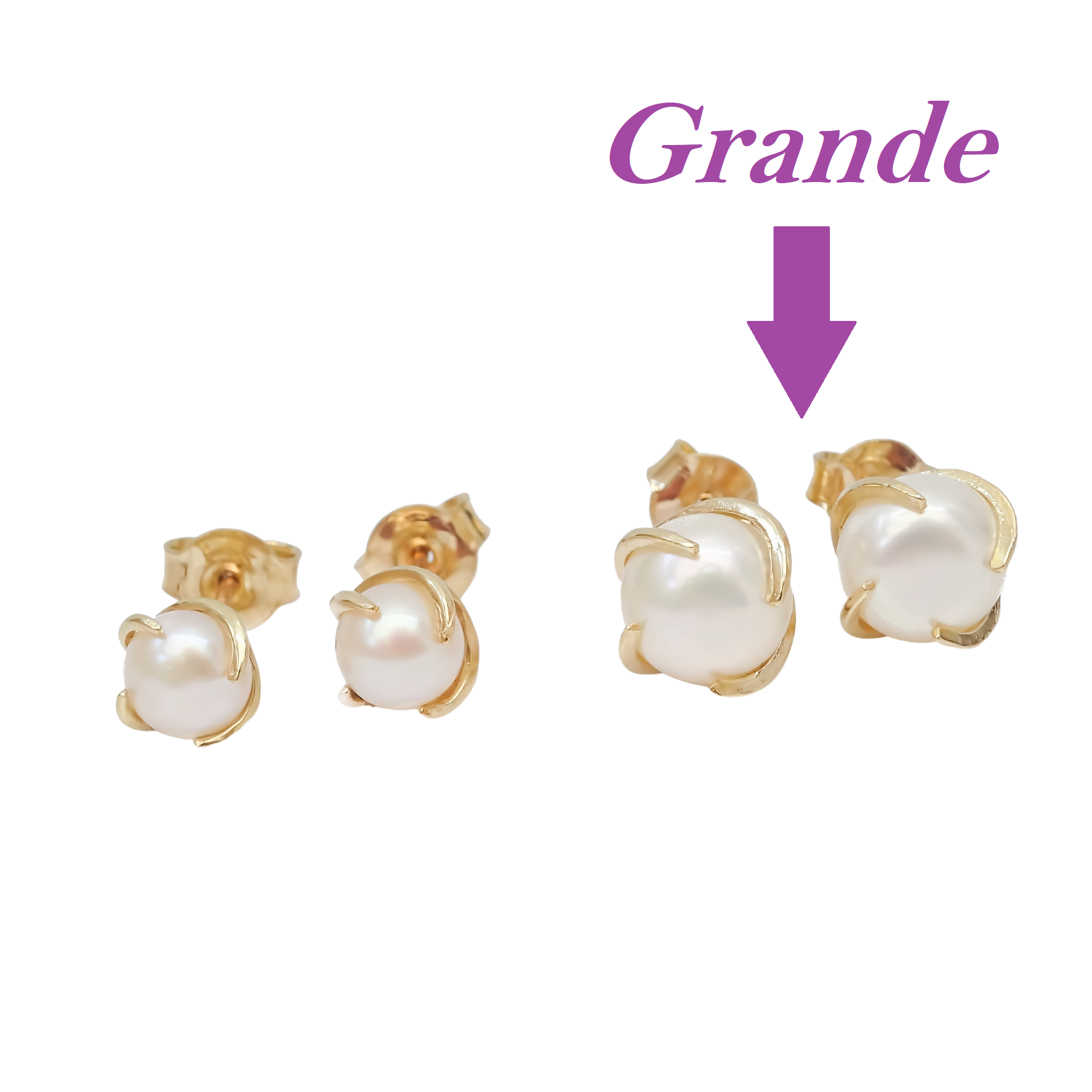 Amor Eterno - Perla Espiral Gde Aretes Con Mariposa Oro 10k