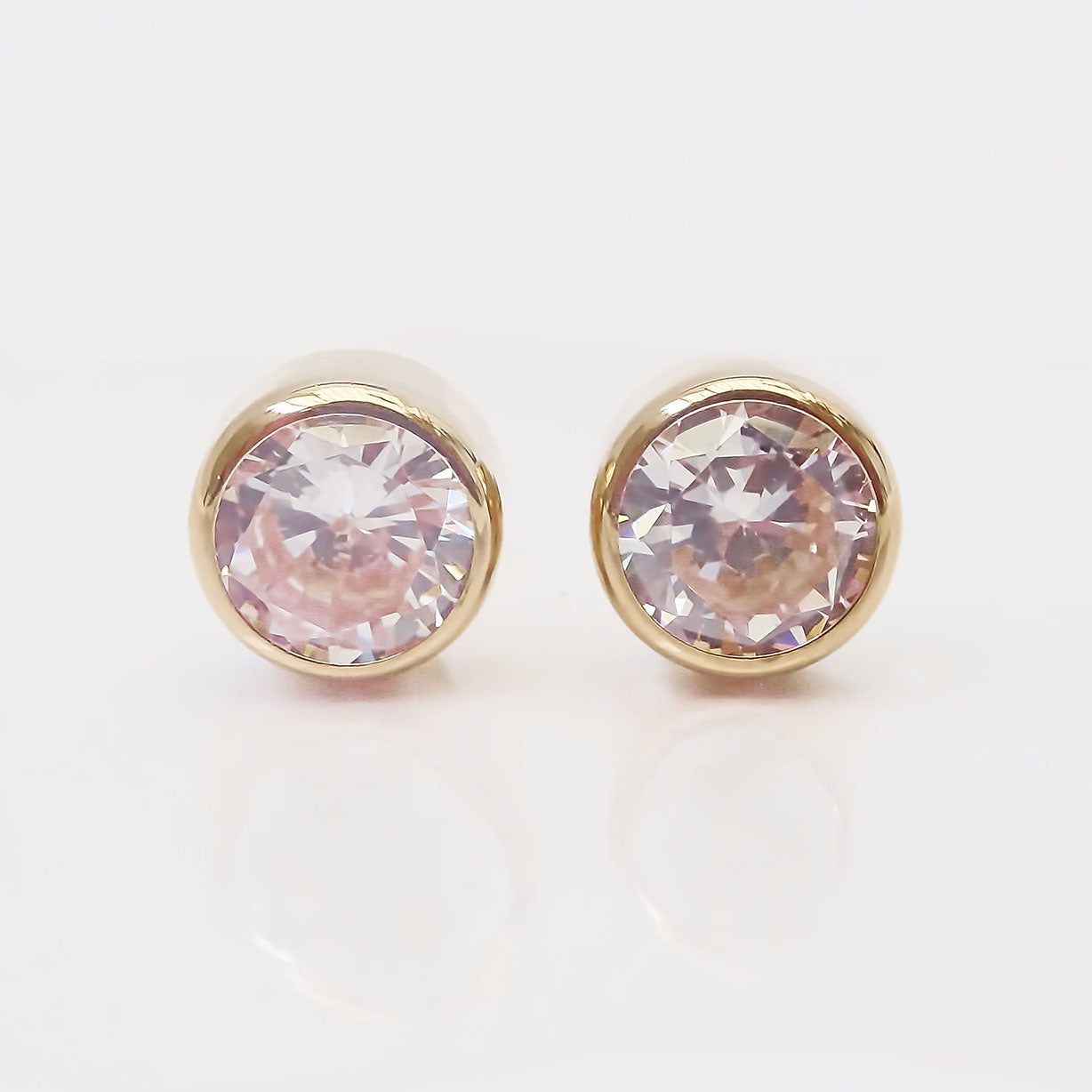 Amor Eterno - Broqueles Tambor 6mm / Aretes / Oro 10k / Amarillo