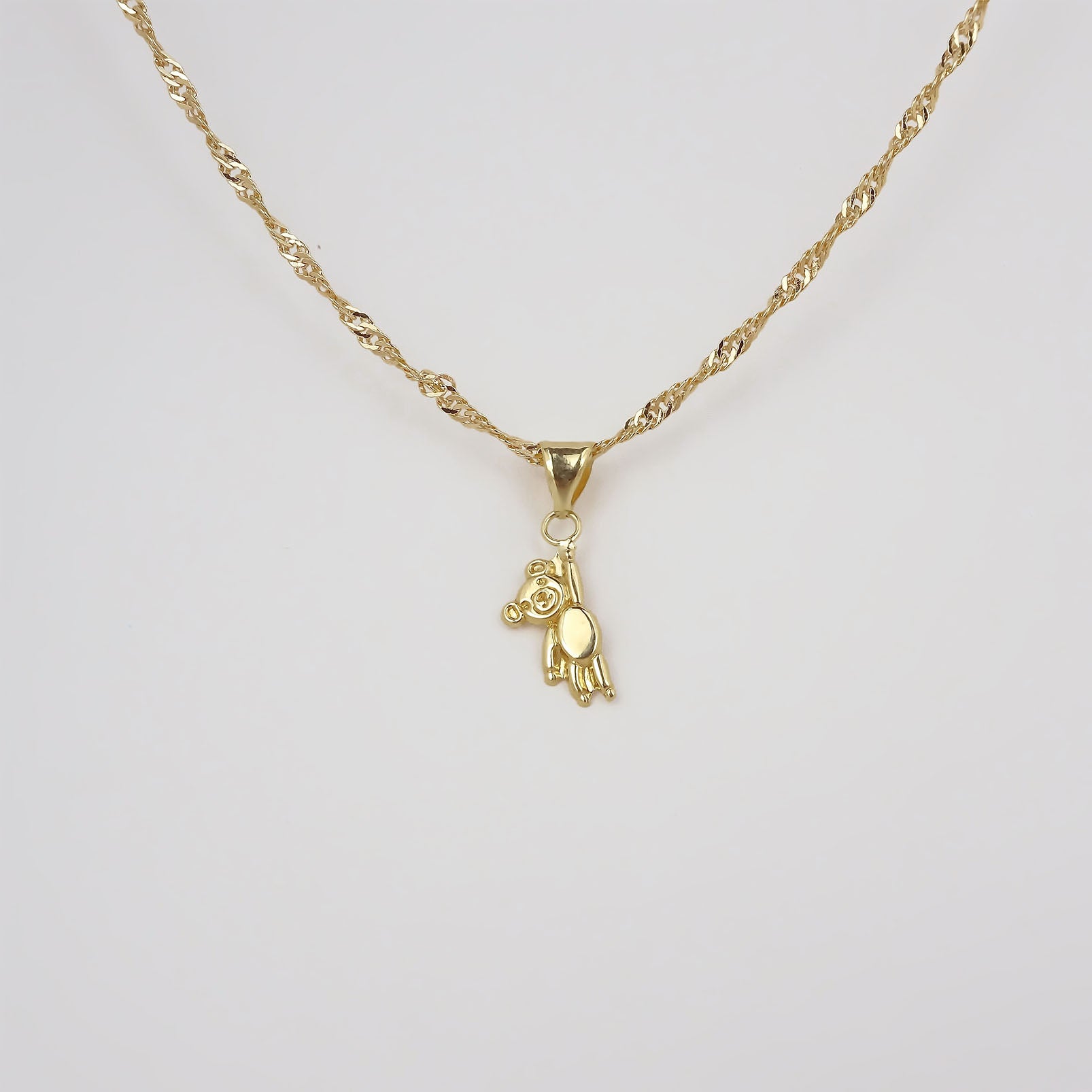 Amor Eterno - Dije Teddy / Oro Sólido 10k + Cadena De Regalo
