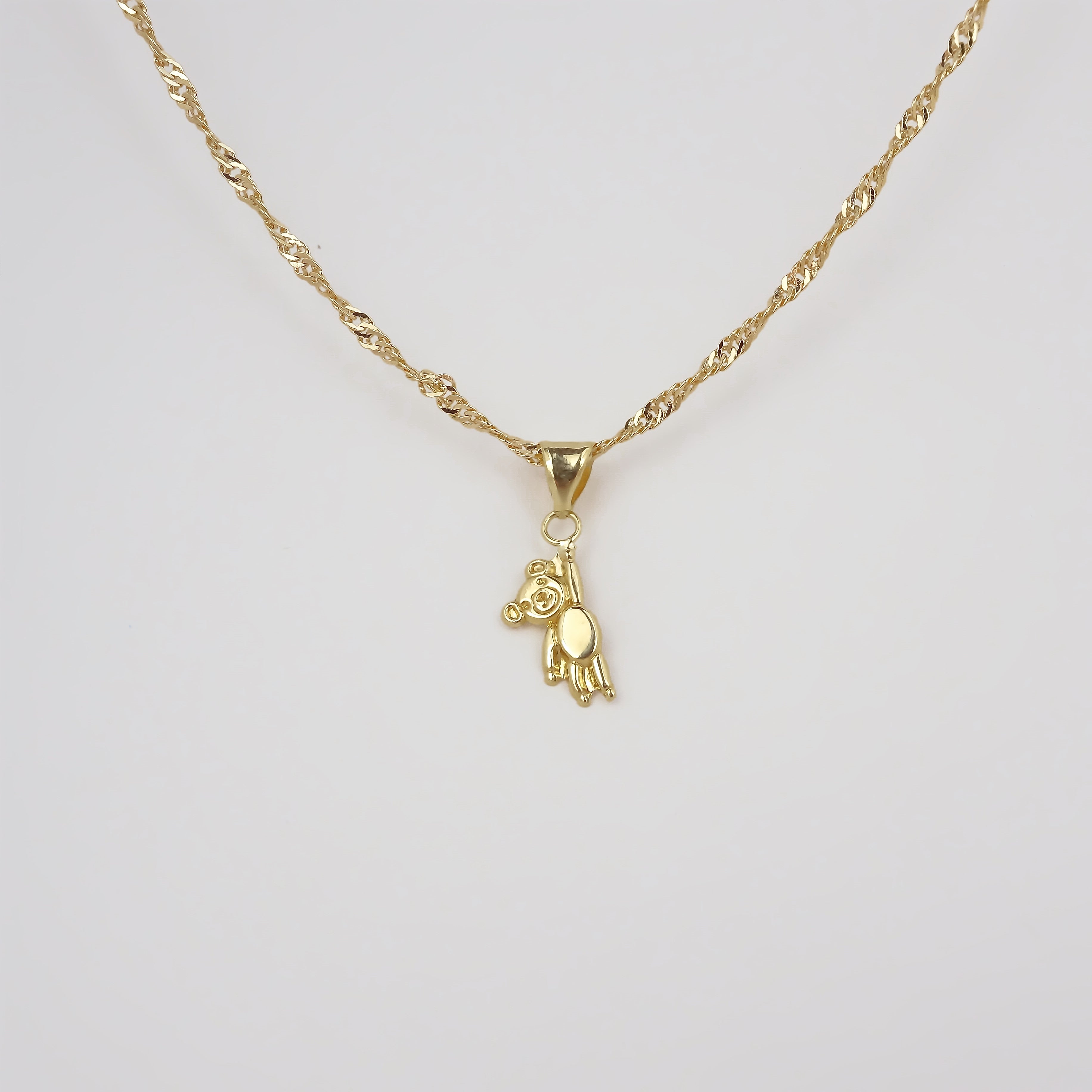 Amor Eterno - Dije Teddy / Oro Sólido 10k + Cadena De Regalo