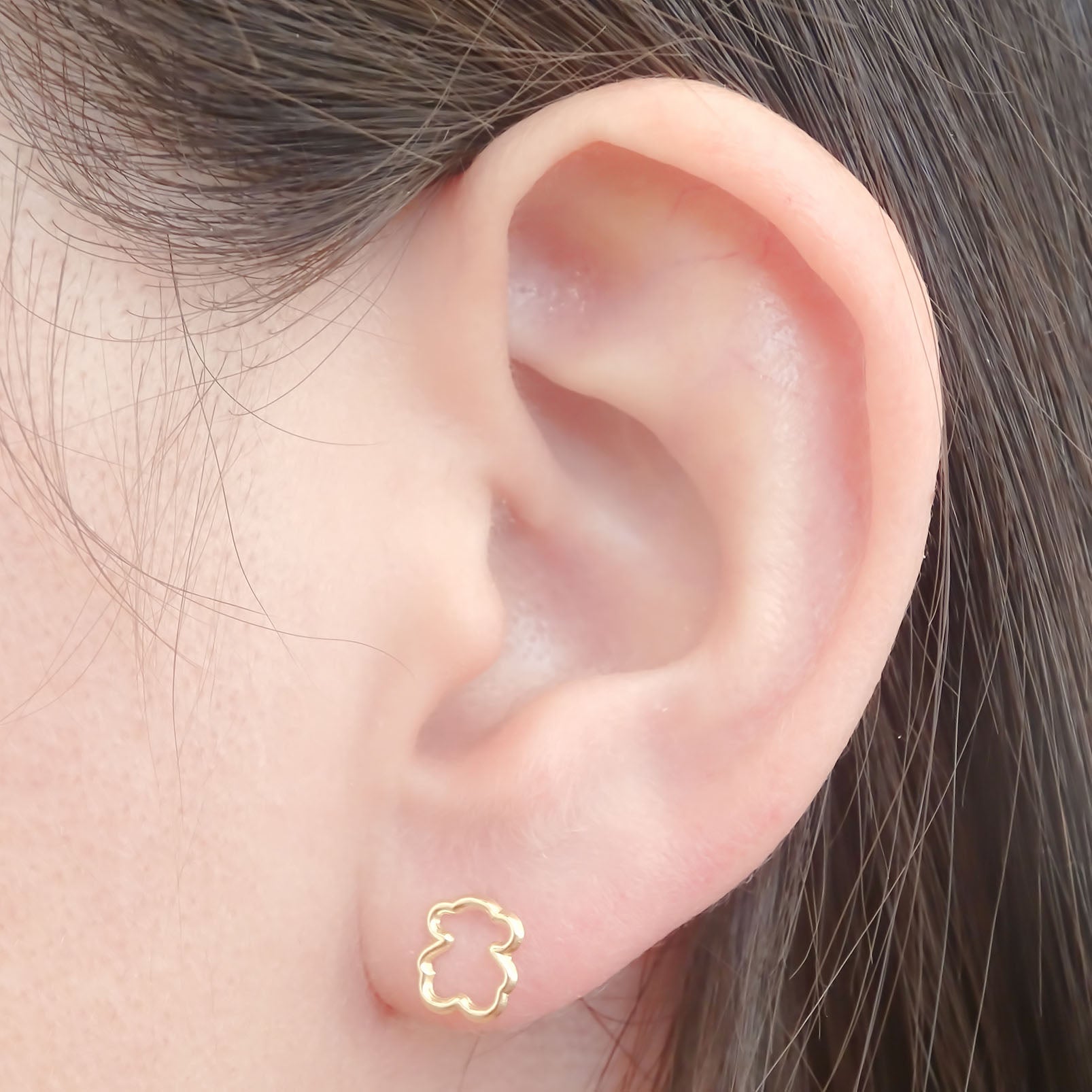Amor Eterno - Broqueles / Aretes Osito Silueta Tous Oro 10k