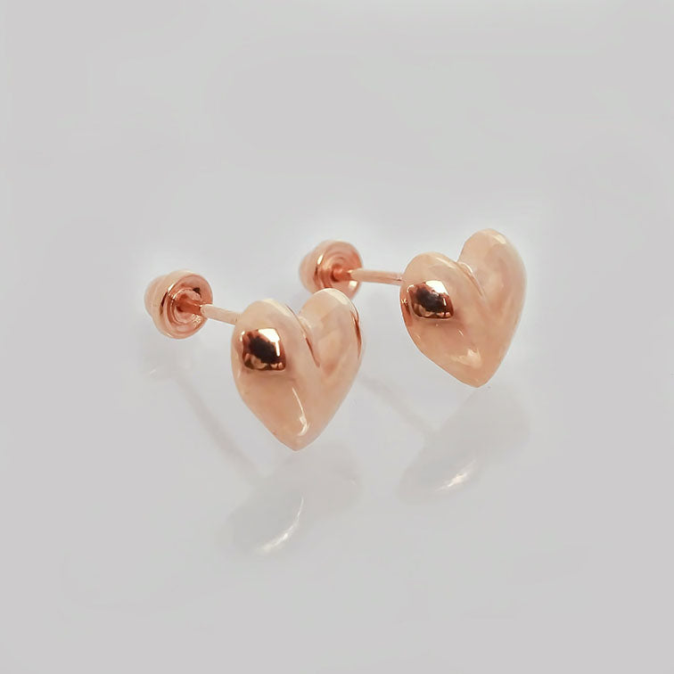 Amor Eterno - Broqueles Corazón Legacy Aretes / Oro 10k / Rosa