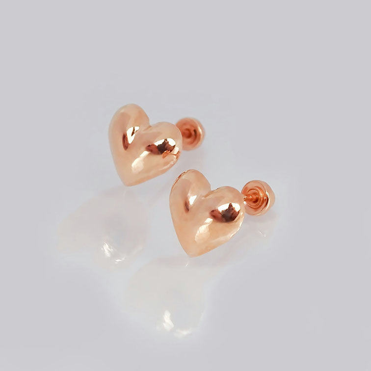 Amor Eterno - Broqueles Corazón Legacy Aretes / Oro 10k / Rosa