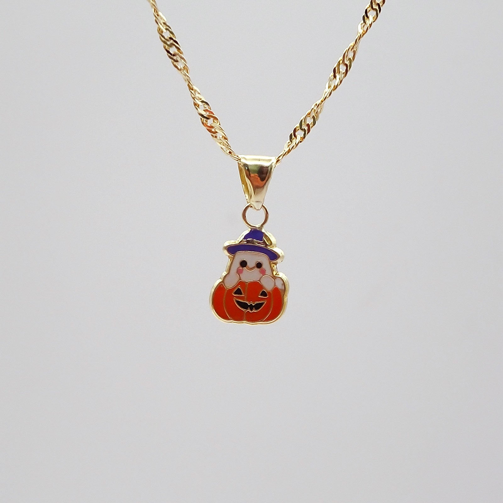 Amor Eterno - Dije Calabaza Fantasma / Oro Sólido 10k