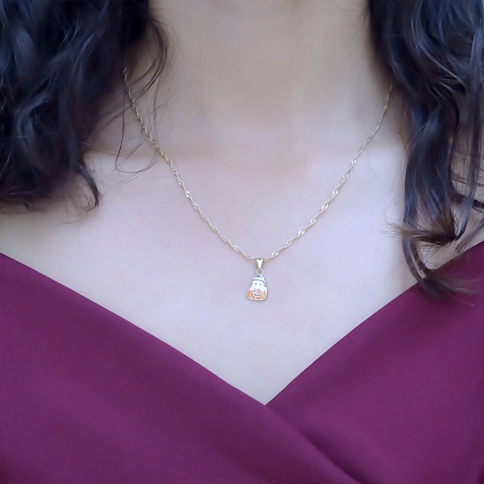 Amor Eterno - Dije Calabaza Fantasma / Oro Sólido 10k