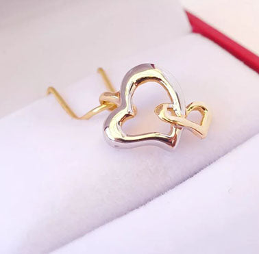 Amor Eterno - Dije Doble Corazón / Oro 10k Solido