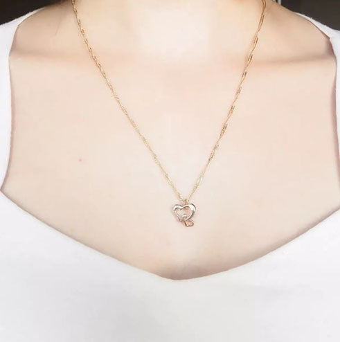 Amor Eterno - Dije Doble Corazón / Oro 10k Solido