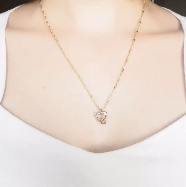Amor Eterno - Dije Doble Corazón / Oro 10k Solido