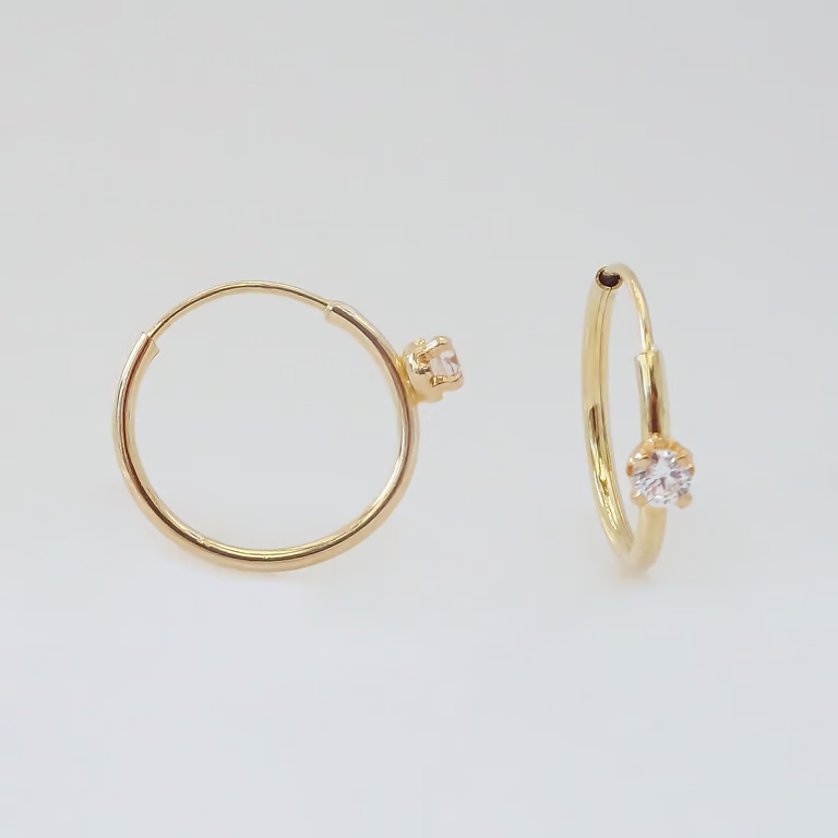 Amor Eterno - Arracadas Destello / Piercing / Oro 14k