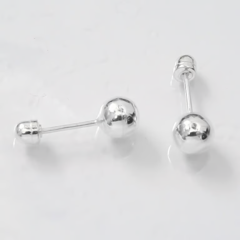 Amor Eterno - Broqueles / Dormilonas 4mm / Aretes / Oro 10k