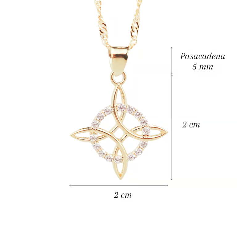 Amor Eterno - Dije Nudo De Bruja G / Oro Sólido 10k + Cadena