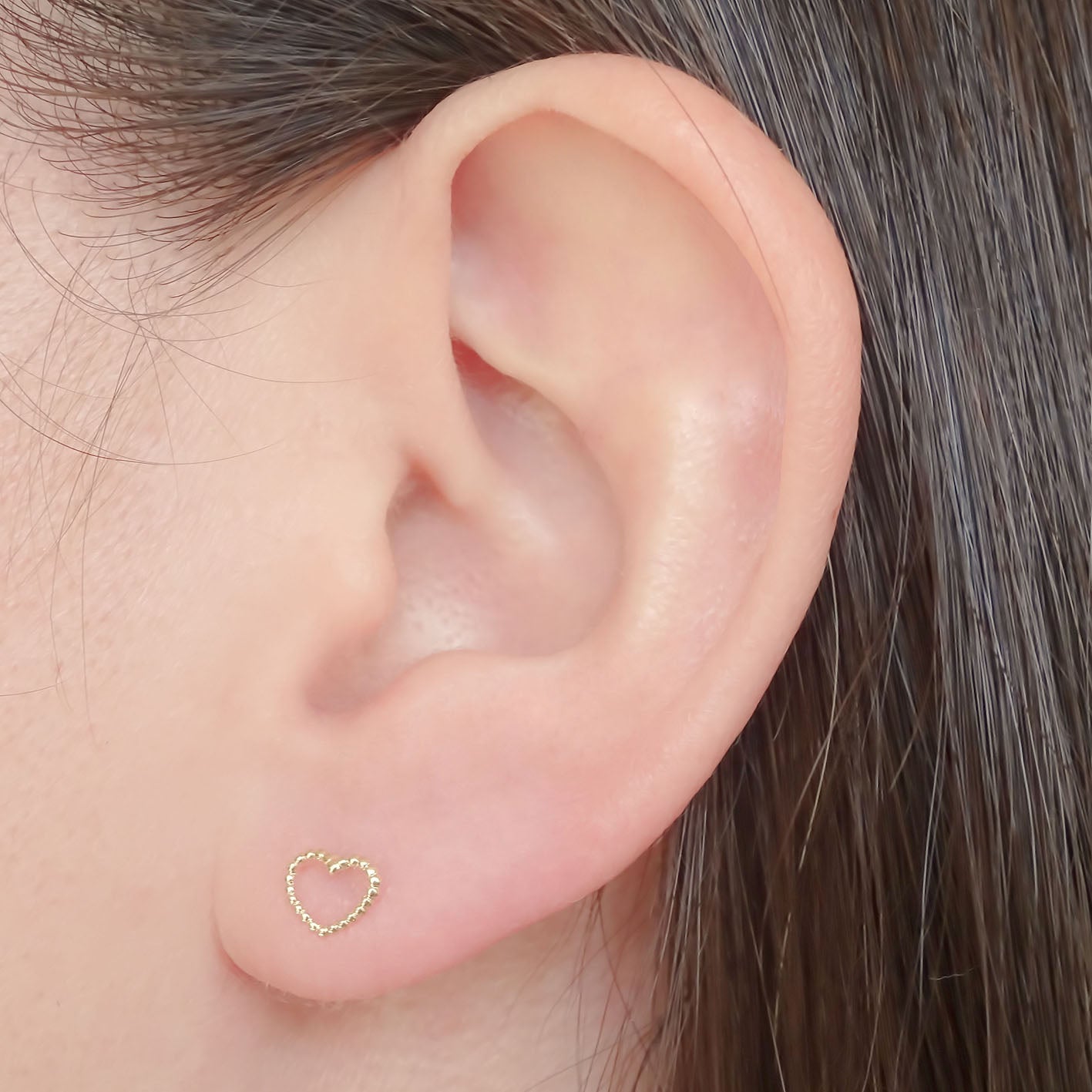 Amor Eterno - Broqueles Merengue Aretes / Oro 10k / Corazón