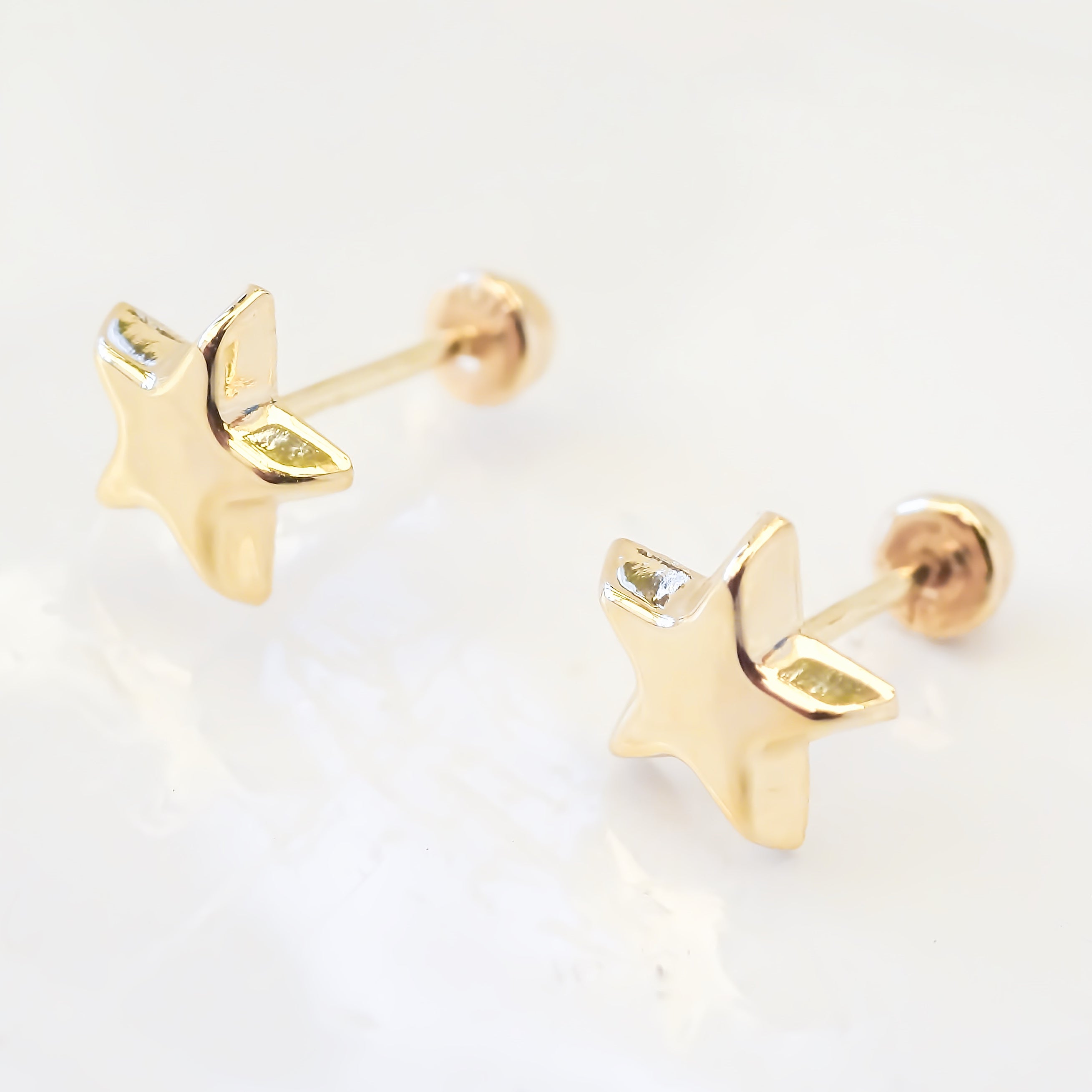 Amor Eterno - Broqueles / Estrella Basic / Aretes Oro 10k