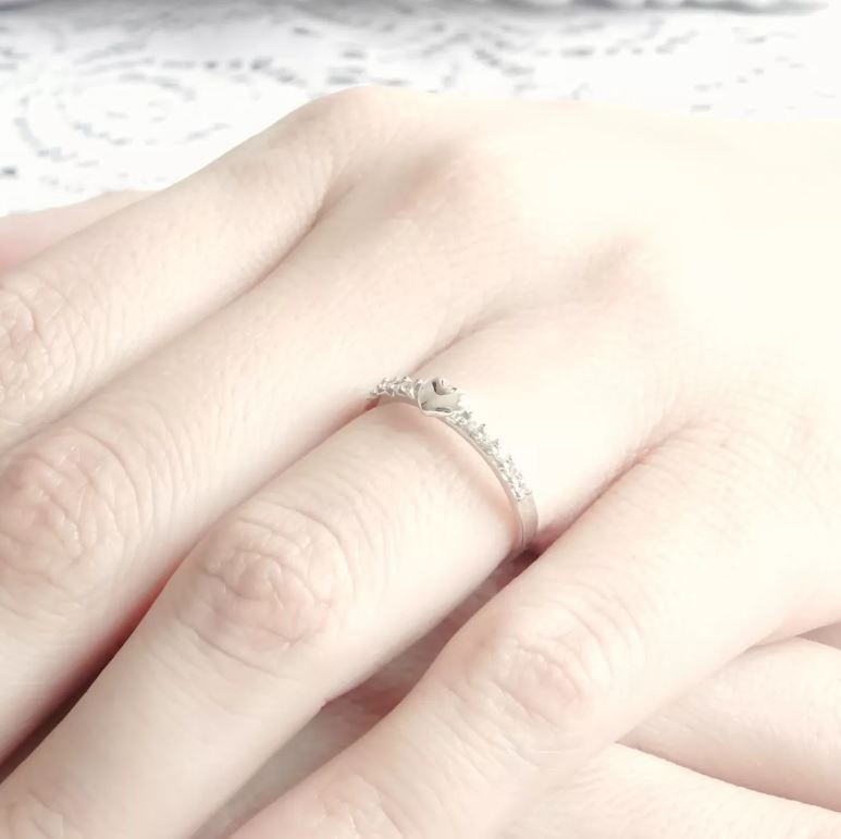 Amor Eterno - Churumbela / Corazón 10p* / Oro 14k Sólido / Blanco