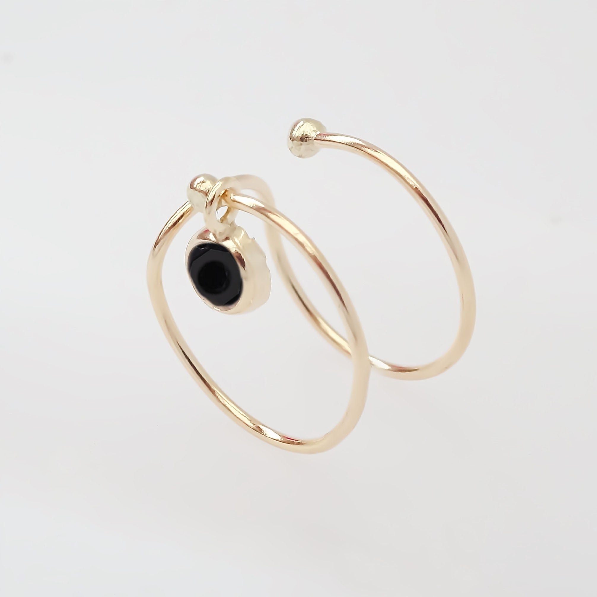 Amor Eterno - Earcuff Bisel / Falsa Perforación / Oro 10k