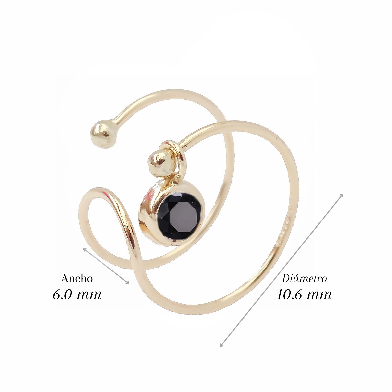 Amor Eterno - Earcuff Bisel / Falsa Perforación / Oro 10k