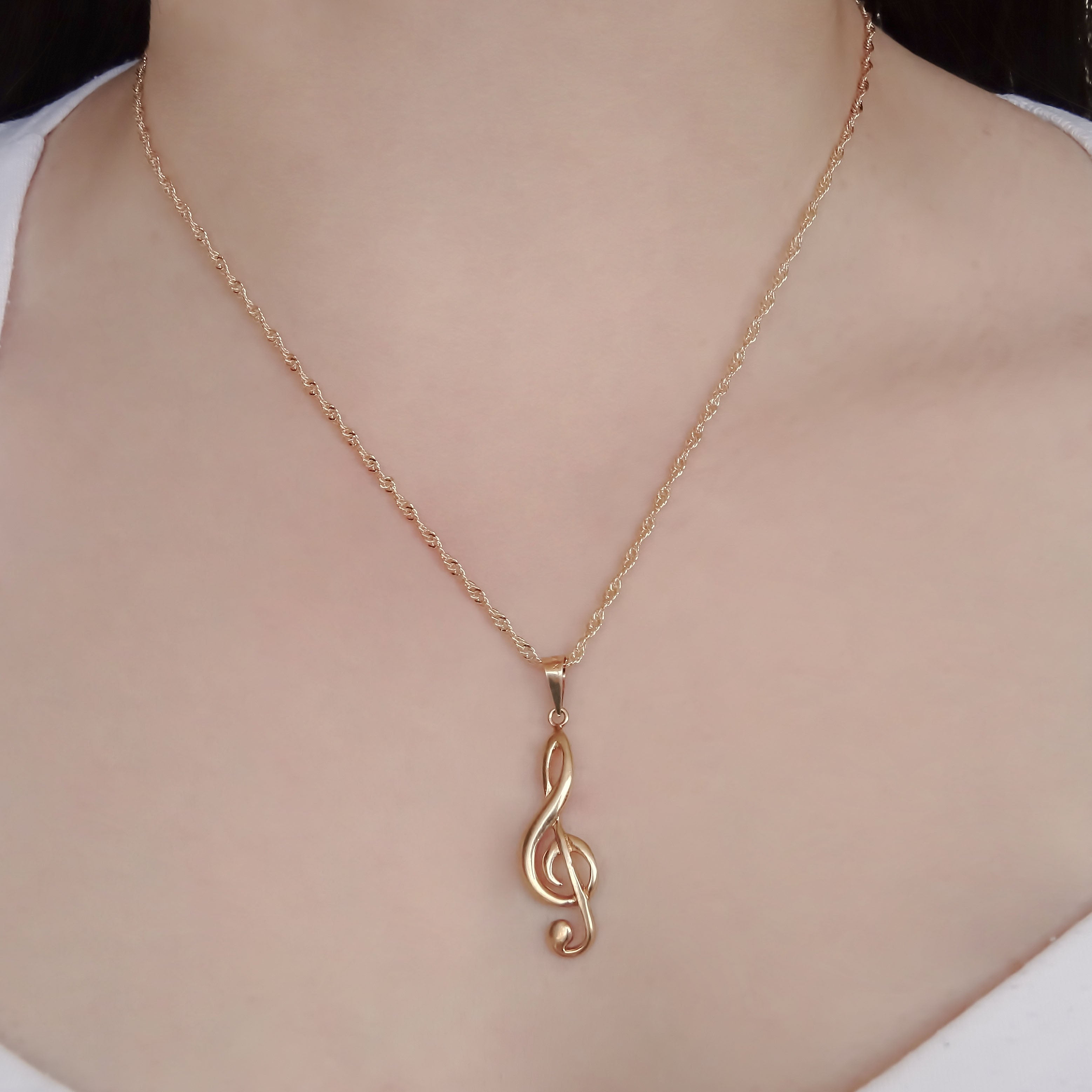 Amor Eterno - Dije Nota Musical / Oro Sólido 10k + Cadena de Regalo