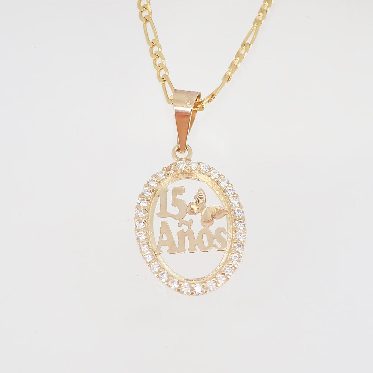 Amor Eterno - Dije Mariposas Xv Años Oro Sólido 10k