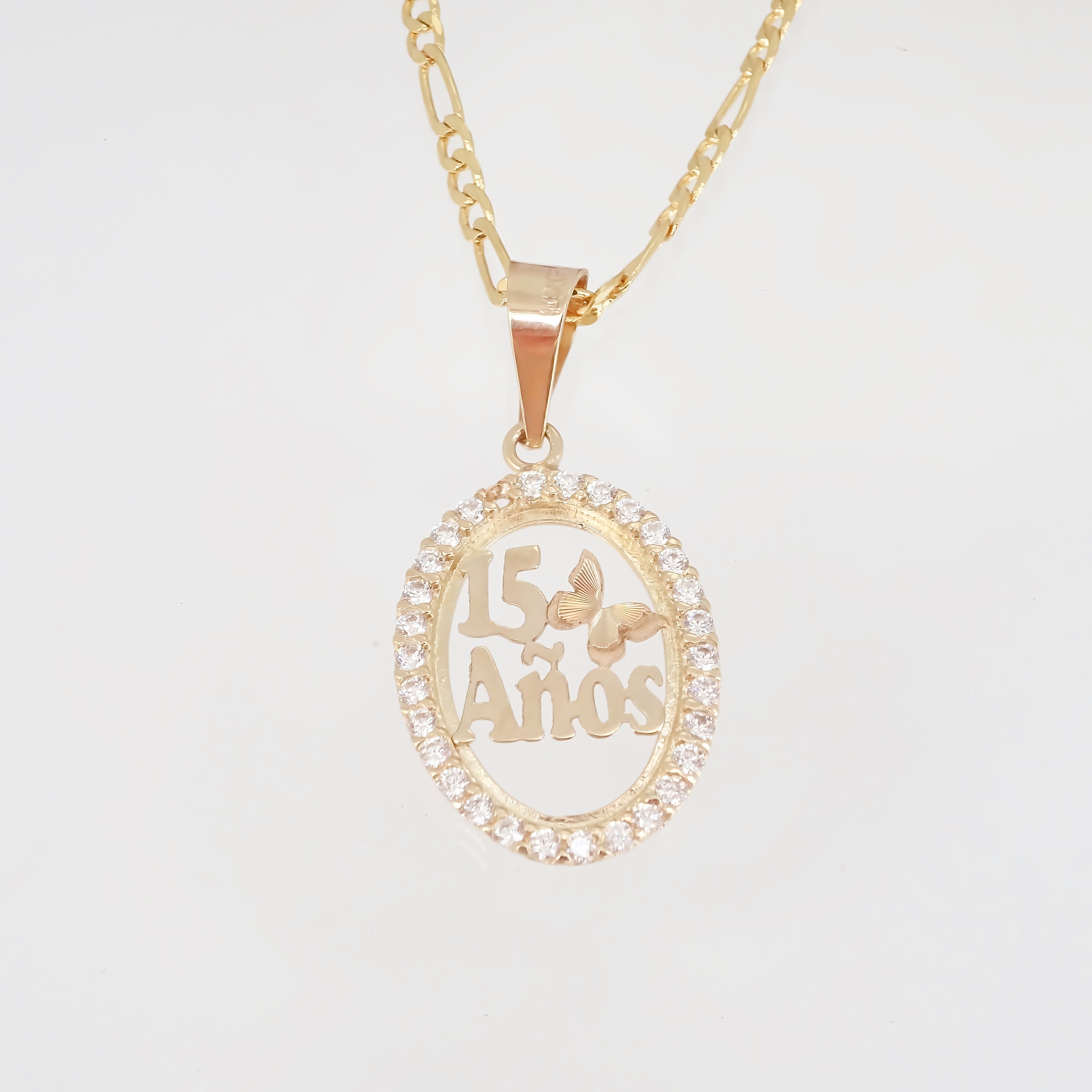 Amor Eterno - Dije Mariposas Xv Años Oro Sólido 10k