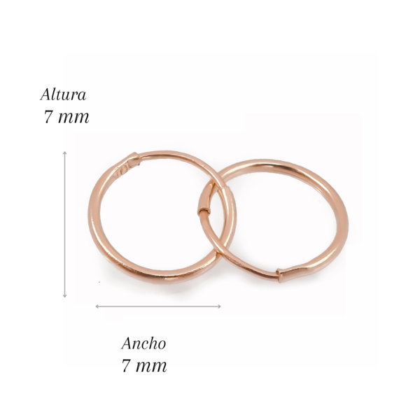 Amor Eterno - Arracadas / Piercing / Aretes / Oro 10k / 7mm / Rosa - Imagen 2