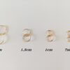 Arracada lisa 1.3 cm Oro blanco 14 K - Imagen 5