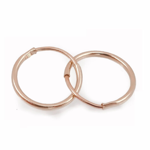 Arracada lisa 1 cm Oro rosa 14k.