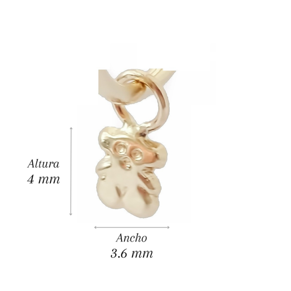 Amor Eterno - 2 Dijes Para Arracada Osito / Oro Sólido 10k - Imagen 2