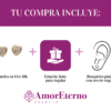 Amor Eterno - Broquel Corazón Bisel Mini Bebé Aretes Oro 10k / Transparente - Imagen 8