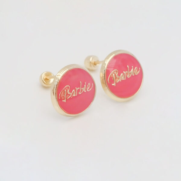 Amor Eterno - Broqueles / Botón Barbie / Aretes Oro 10k - Imagen 5