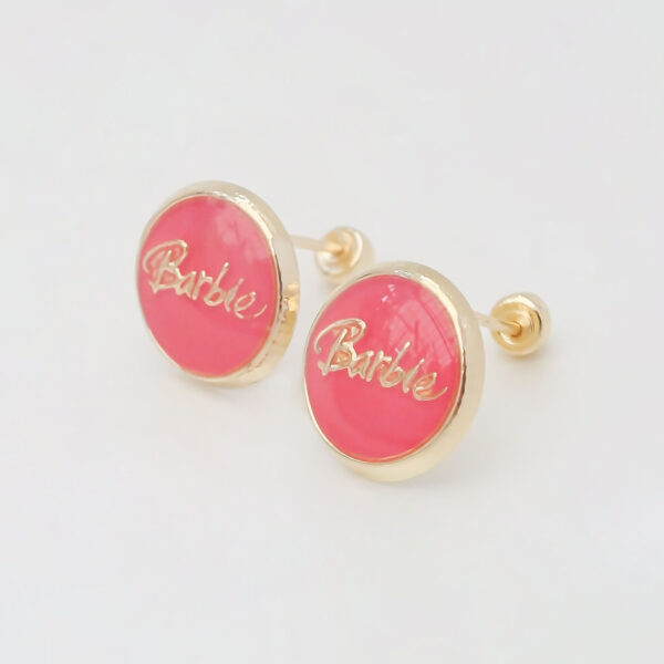 Amor Eterno - Broqueles / Botón Barbie / Aretes Oro 10k - Imagen 7