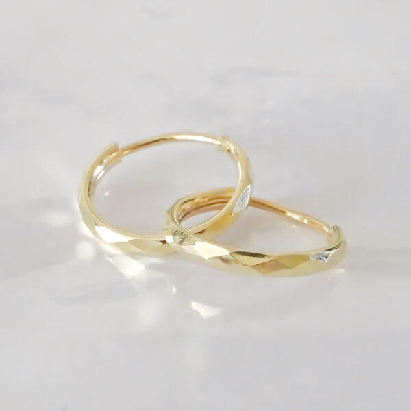 Amor Eterno - Arracadas / Piercing / Facetado 1.1 cm / Oro 10k - Imagen 6