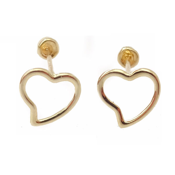 Amor Eterno - Broqueles / Corazón Silueta / Aretes / Oro 10k