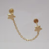 Amor Eterno - 2 Broquel Aretes Cadena Estrella - Estrella / 10k - Imagen 5