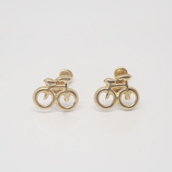 Amor Eterno - Broqueles Bicicleta Aretes / Oro 10k - Imagen 4