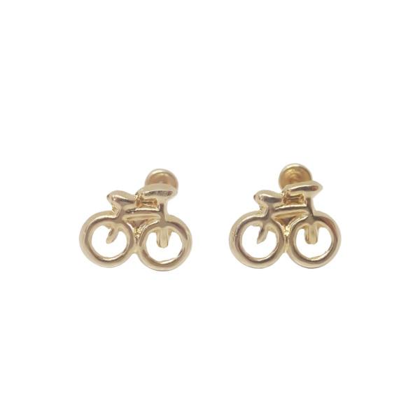 Amor Eterno - Broqueles Bicicleta Aretes / Oro 10k