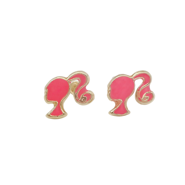 Amor Eterno - Broqueles Perfil Barbie / Aretes Oro 10k