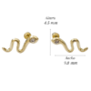 Amor Eterno - Broqueles Serpiente Vibora / Aretes / Oro 10k / Transparente - Imagen 2