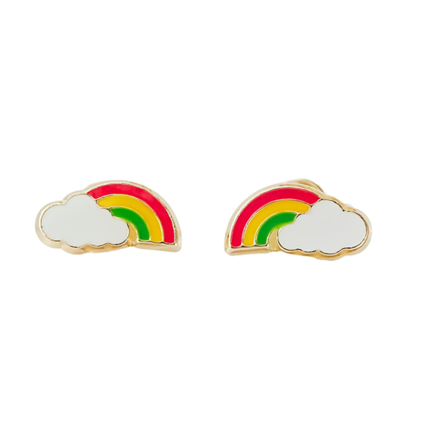 Amor Eterno - Broqueles Deluxe Arcoiris / Aretes / Oro 10k