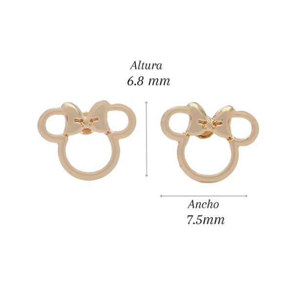 Amor Eterno - Broqueles Disney Silueta Minnie Aretes / Oro 10k - Imagen 2