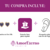 Amor Eterno - Broquel Corazón Bisel #4 / Aretes Oro 10k / Morado - Imagen 9