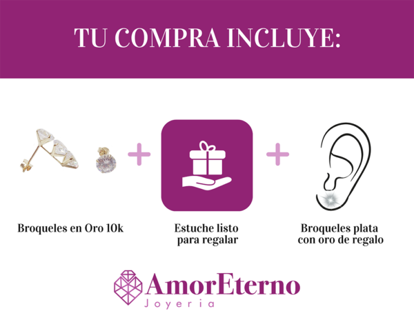 Amor Eterno - Broquel Círculo Desigual Aretes Oro Sólido 10k - Imagen 9