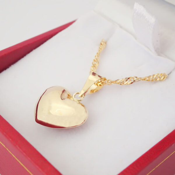 Amor Eterno - Dije Y Aretes Corazón Oro10k + Cadena Regalo - Imagen 8