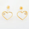 Amor Eterno - Broqueles / Corazón Silueta Diamante / Oro 10k - Imagen 3