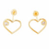 Amor Eterno - Broqueles / Corazón Silueta Diamante / Oro 10k