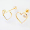 Amor Eterno - Broqueles / Corazón Silueta Diamante / Oro 10k - Imagen 6