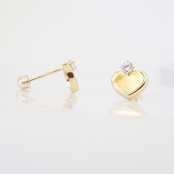 Amor Eterno - Broqueles / Corazón Diamante / Aretes Oro 10k - Imagen 6